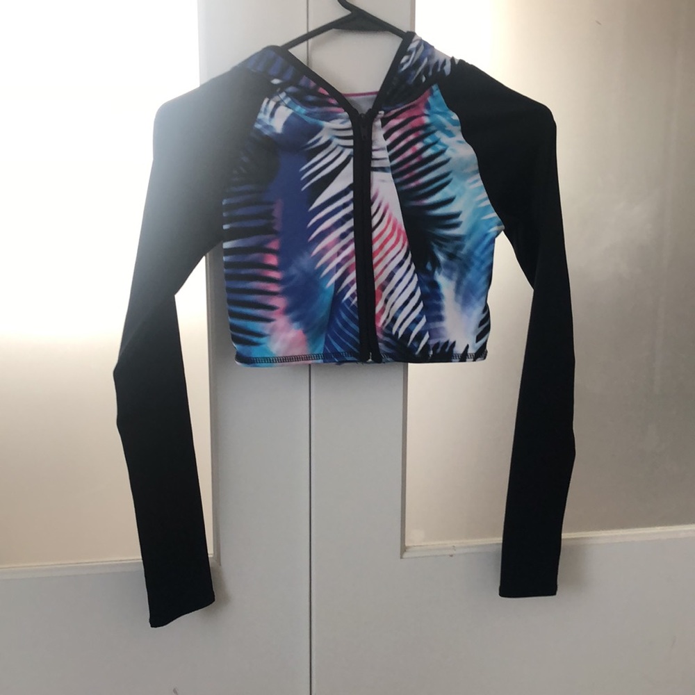 Crop top zipper hoodie